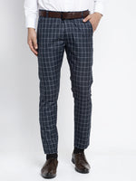 Thumbnail for Jainish Men's Navy Formal Trousers ( FGP 260Navy ) - Distacart