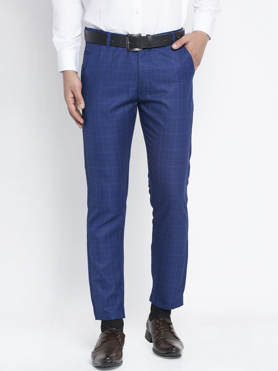 Jainish Men's Blue Formal Trousers ( FGP 261Blue ) - Distacart