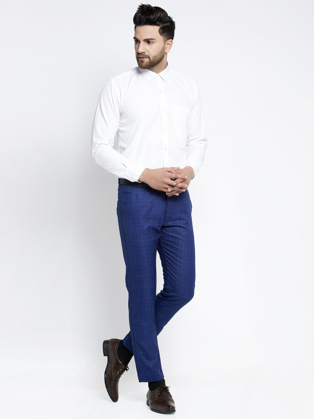 Jainish Men's Blue Formal Trousers ( FGP 261Blue ) - Distacart