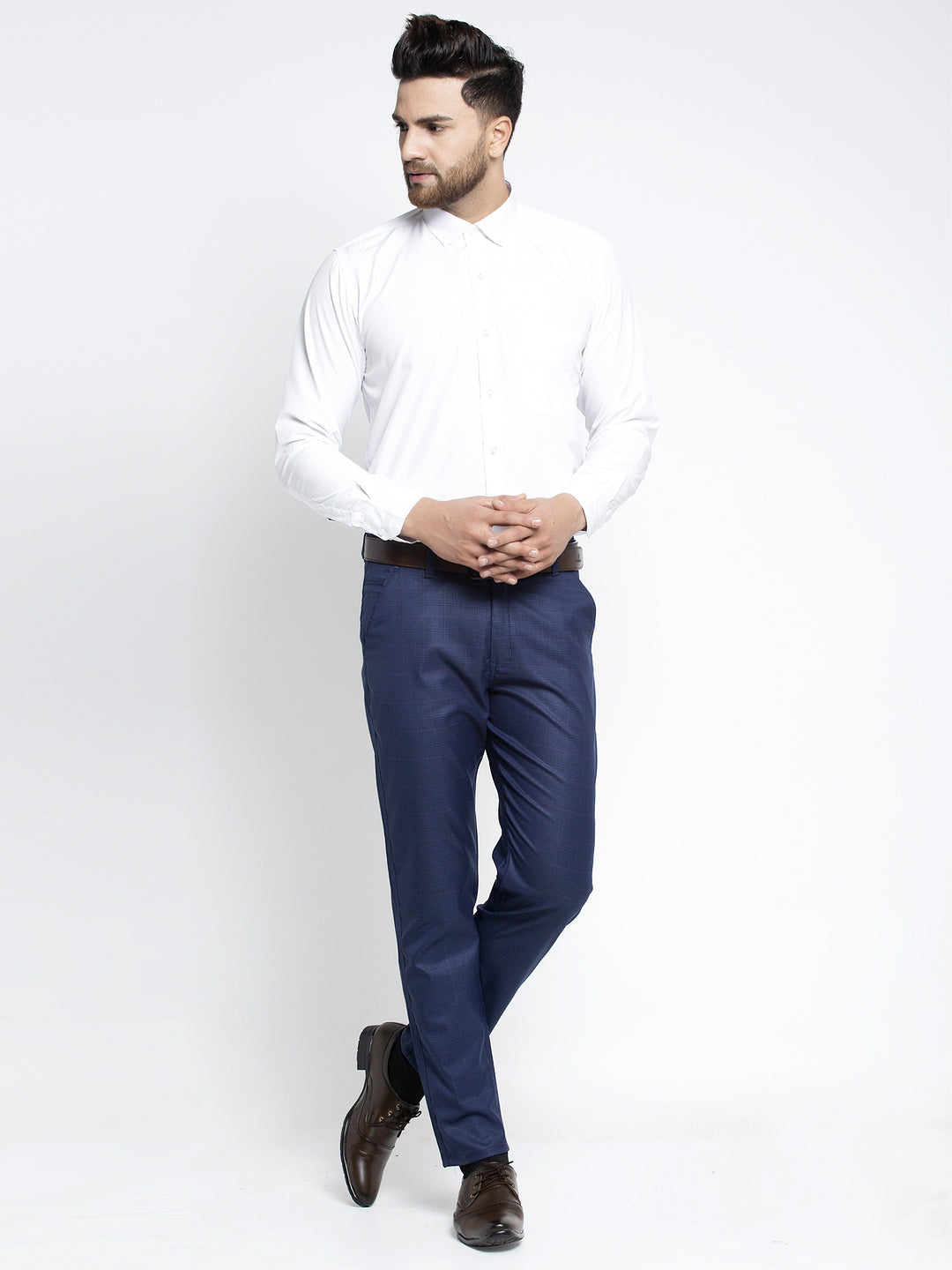 Jainish Men's Blue Formal Trousers ( FGP 262Blue ) - Distacart