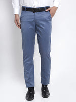 Thumbnail for Jainish Men's Blue Cotton Solid Formal Trousers ( FGP 265Indigo ) - Distacart