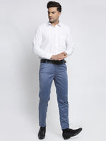 Thumbnail for Jainish Men's Blue Cotton Solid Formal Trousers ( FGP 265Indigo ) - Distacart