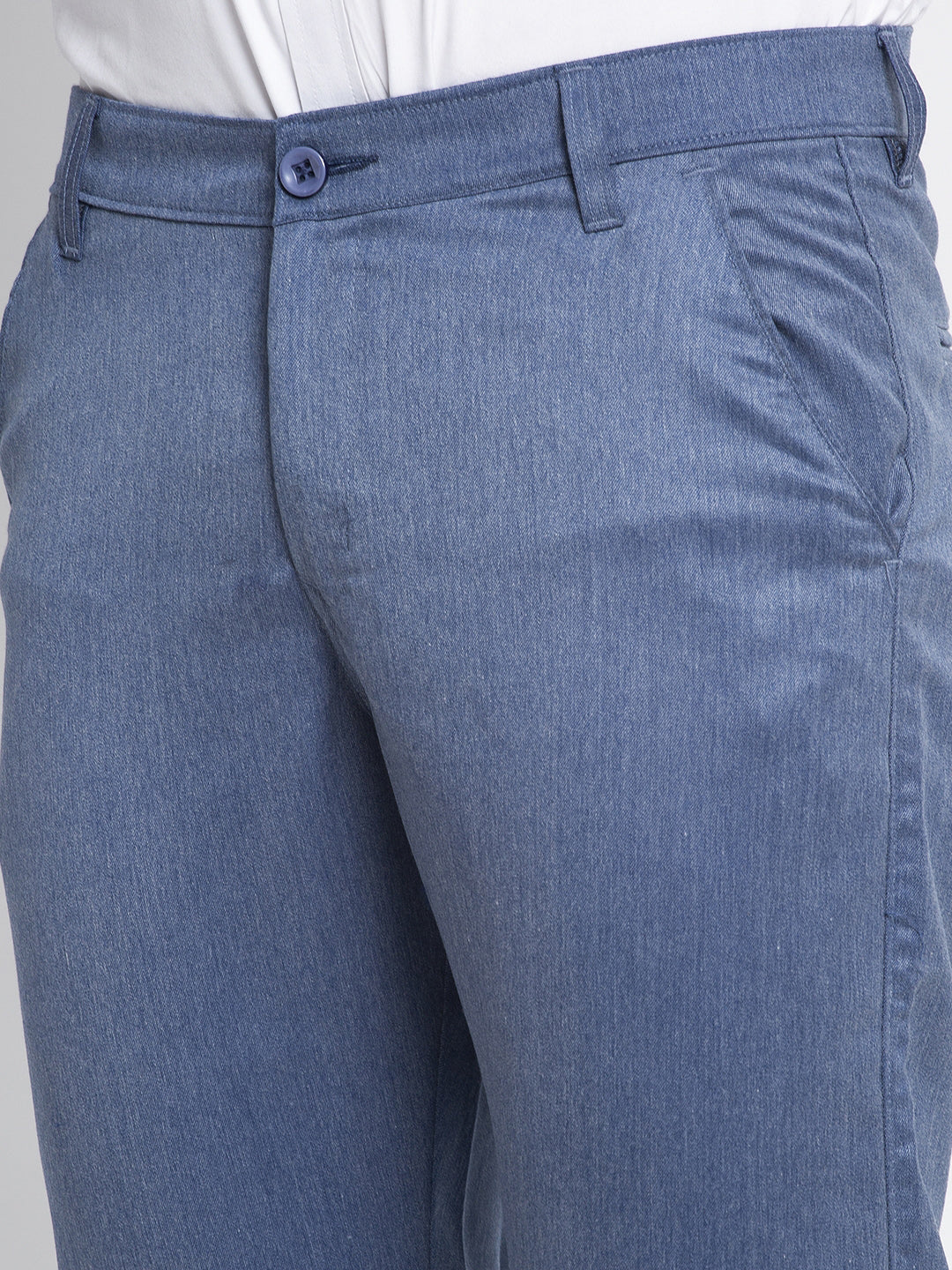Jainish Men's Blue Cotton Solid Formal Trousers ( FGP 265Indigo ) - Distacart