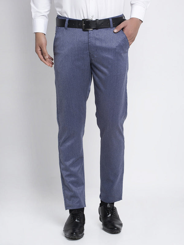 Jainish Men's Blue Cotton Solid Formal Trousers ( FGP 265Navy ) - Distacart