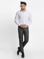 Thumbnail for Jainish Men's Charcoal Checked Formal Trousers ( FGP 266Charcoal ) - Distacart