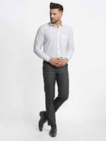 Thumbnail for Jainish Men's Charcoal Checked Formal Trousers ( FGP 266Charcoal ) - Distacart