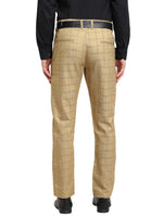 Thumbnail for Jainish Men's Beige Cotton Checked Formal Trousers ( FGP 267Beige ) - Distacart