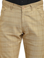 Thumbnail for Jainish Men's Beige Cotton Checked Formal Trousers ( FGP 267Beige ) - Distacart