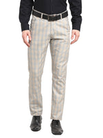 Thumbnail for Jainish Men's Blue Cotton Checked Formal Trousers ( FGP 267Blue ) - Distacart