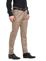 Thumbnail for Jainish Men's Brown Cotton Checked Formal Trousers ( FGP 267Brown ) - Distacart