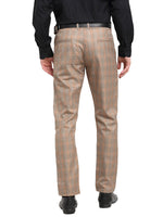 Thumbnail for Jainish Men's Brown Cotton Checked Formal Trousers ( FGP 267Brown ) - Distacart