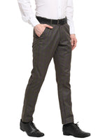 Thumbnail for Jainish Men's Black Cotton Checked Formal Trousers ( FGP 267Charcoal ) - Distacart