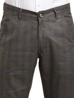 Thumbnail for Jainish Men's Black Cotton Checked Formal Trousers ( FGP 267Charcoal ) - Distacart