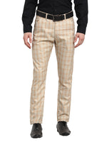 Thumbnail for Jainish Men's Cream Cotton Checked Formal Trousers ( FGP 267Cream ) - Distacart