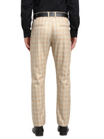 Thumbnail for Jainish Men's Cream Cotton Checked Formal Trousers ( FGP 267Cream ) - Distacart