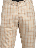 Thumbnail for Jainish Men's Cream Cotton Checked Formal Trousers ( FGP 267Cream ) - Distacart