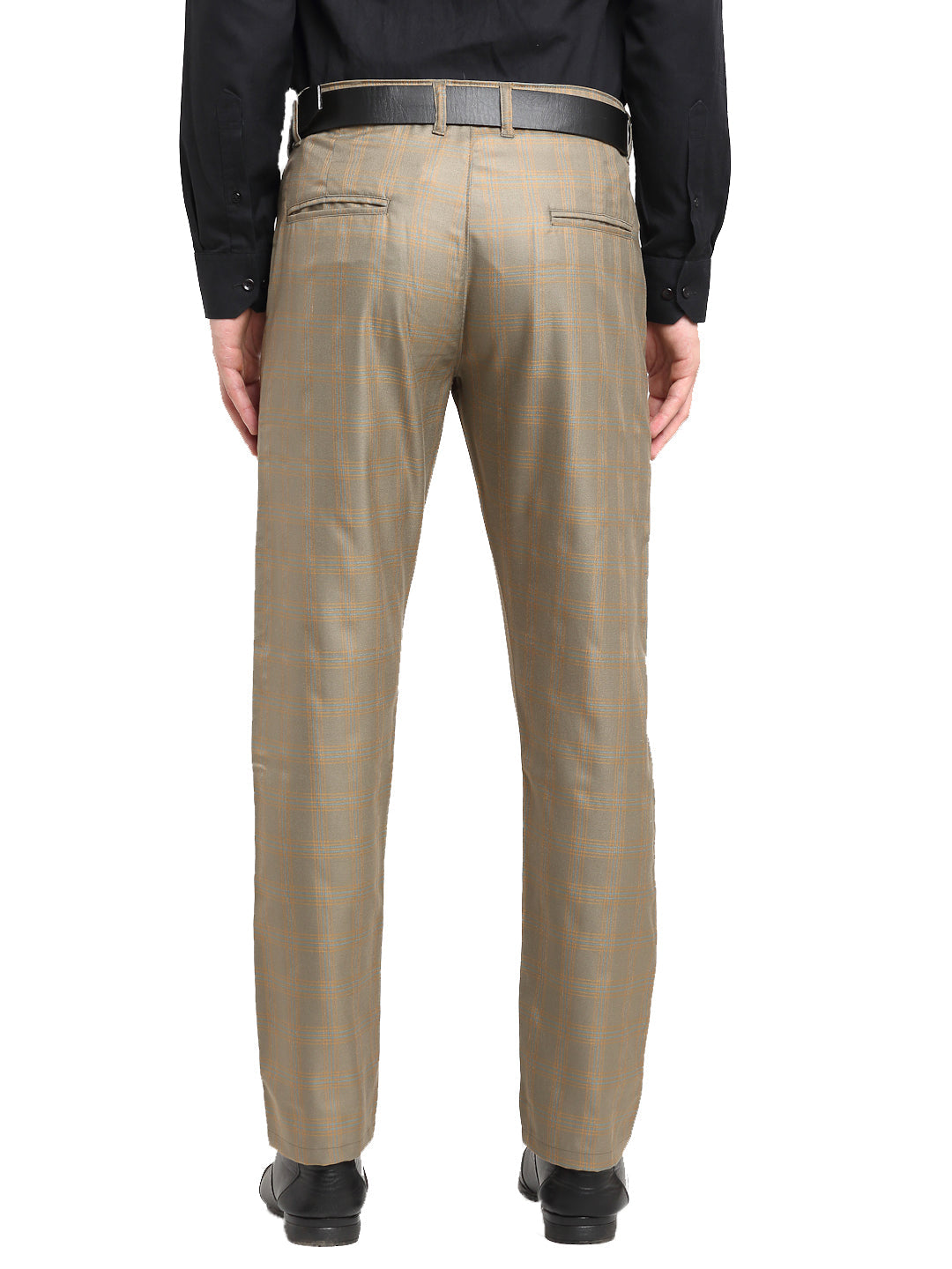 Jainish Men's Brown Cotton Checked Formal Trousers ( FGP 267Dark-Brown ) - Distacart