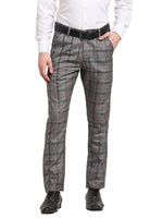 Thumbnail for Jainish Men's Grey Cotton Checked Formal Trousers ( FGP 267Grey ) - Distacart