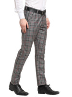 Thumbnail for Jainish Men's Grey Cotton Checked Formal Trousers ( FGP 267Grey ) - Distacart