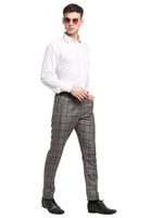 Thumbnail for Jainish Men's Grey Cotton Checked Formal Trousers ( FGP 267Grey ) - Distacart