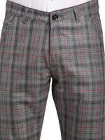 Thumbnail for Jainish Men's Grey Cotton Checked Formal Trousers ( FGP 267Grey ) - Distacart