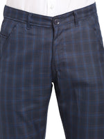 Thumbnail for Jainish Men's Navy Blue Cotton Checked Formal Trousers ( FGP 267Navy ) - Distacart