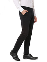 Thumbnail for Jainish Men's Black 4-Way Lycra Tapered Fit Trousers ( FGP 269Black ) - Distacart