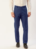 Thumbnail for Jainish Men's Blue Checked Formal Trousers ( FGP 270 Blue ) - Distacart