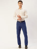 Thumbnail for Jainish Men's Blue Checked Formal Trousers ( FGP 270 Blue ) - Distacart