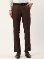 Thumbnail for Jainish Men's Coffee Checked Formal Trousers ( FGP 270 Coffee ) - Distacart