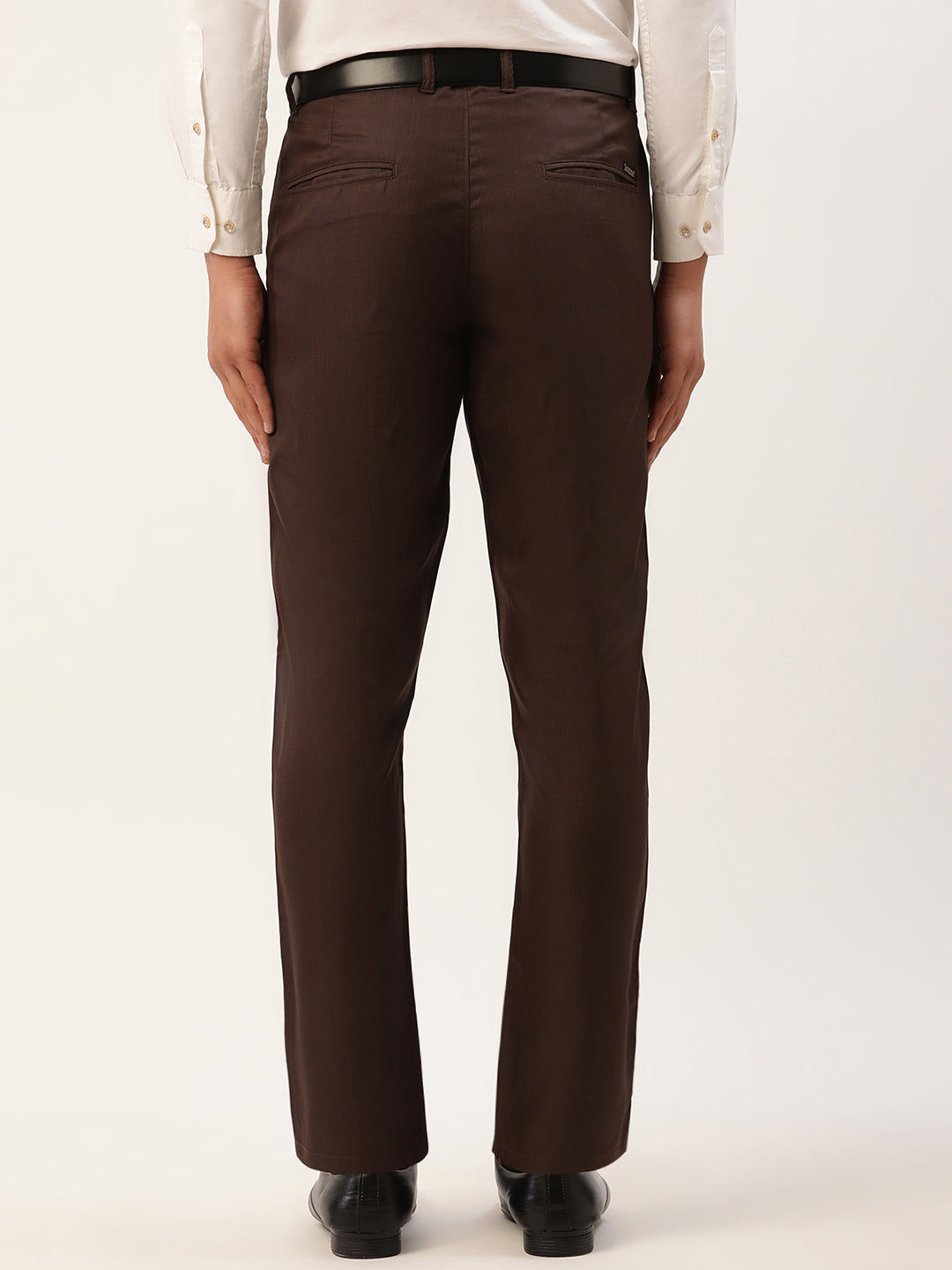 Jainish Men's Coffee Checked Formal Trousers ( FGP 270 Coffee ) - Distacart