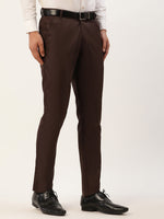 Thumbnail for Jainish Men's Coffee Checked Formal Trousers ( FGP 270 Coffee ) - Distacart