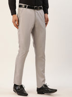Thumbnail for Jainish Men's Grey Checked Formal Trousers ( FGP 270 Grey ) - Distacart