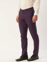 Thumbnail for Jainish Men's Maroon Checked Formal Trousers ( FGP 270 Maroon ) - Distacart