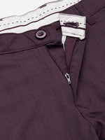 Thumbnail for Jainish Men's Maroon Checked Formal Trousers ( FGP 270 Maroon ) - Distacart
