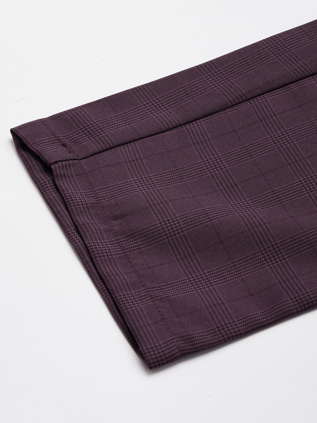 Jainish Men's Maroon Checked Formal Trousers ( FGP 270 Maroon ) - Distacart