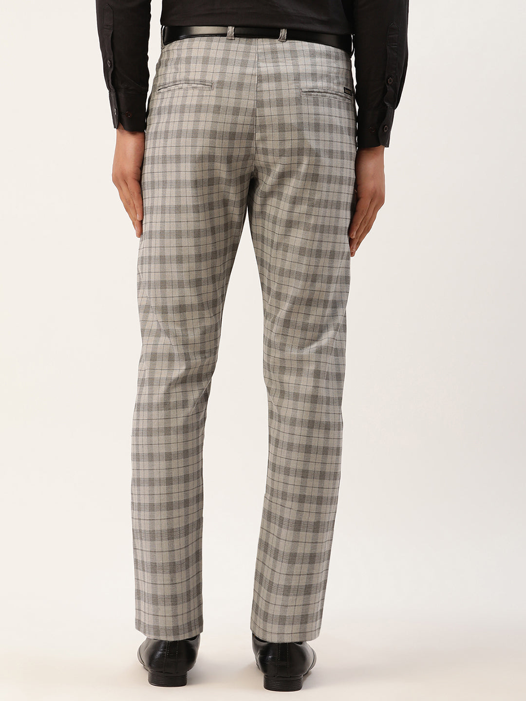 Jainish Men's Grey Tartan Checked Formal Trousers ( FGP 271 Grey ) - Distacart