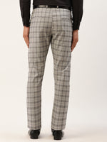 Thumbnail for Jainish Men's Grey Tartan Checked Formal Trousers ( FGP 271 Grey ) - Distacart