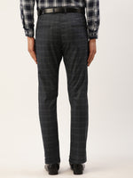 Thumbnail for Jainish Men's Black Window Checked Formal Trousers ( FGP 272 Black ) - Distacart