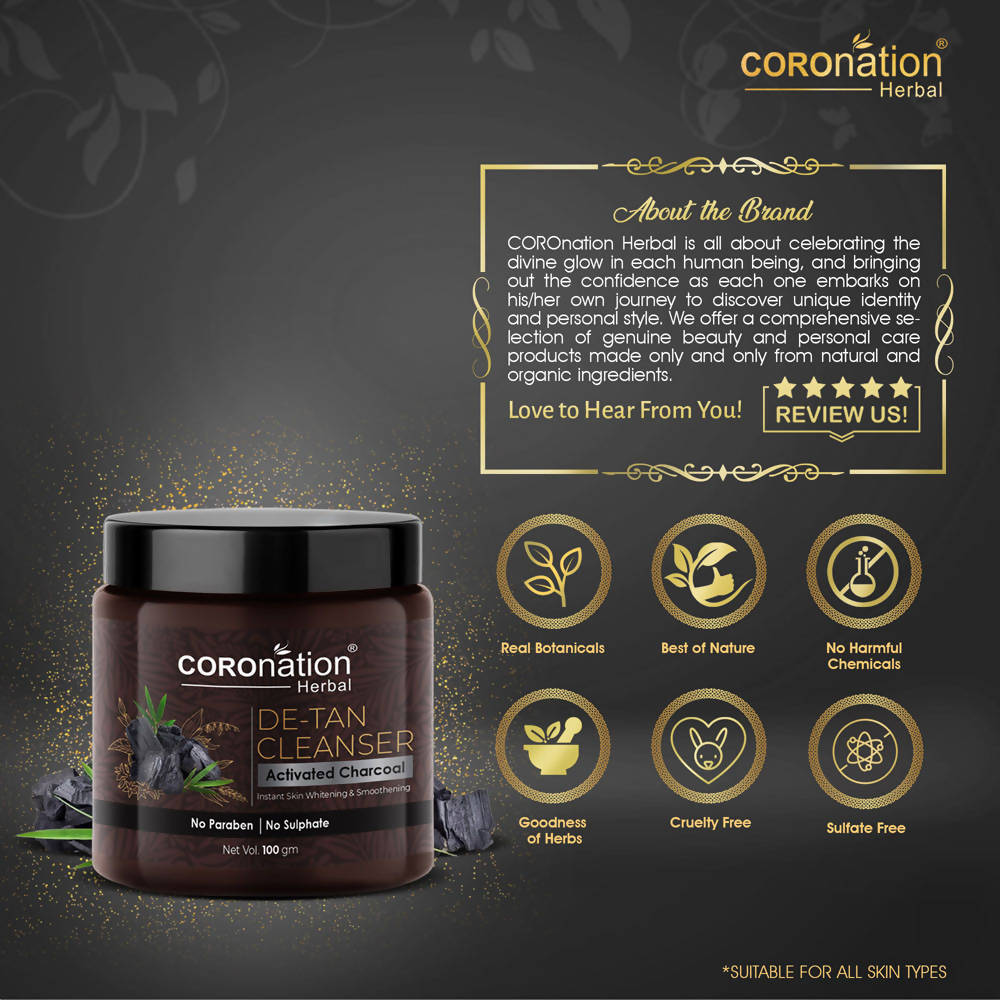 Coronation Herbal Activated Charcoal De-Tan Cleanser - Distacart