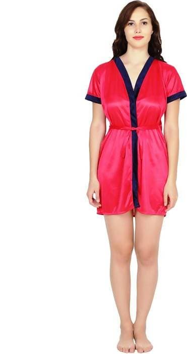 Ruhani HLSC Poly Satin Pink Short Nighty Fits Bust (Ruhani_NT_02_FS)