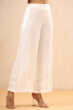 Thumbnail for Juniper Women White Rayon Solid Straight Palazzo - Distacart
