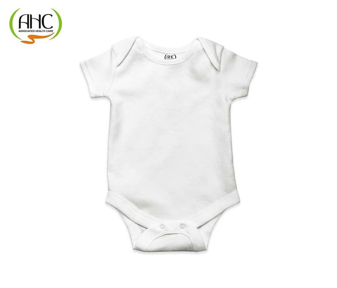 AHC Soft Cotton Short-Sleeve Bodysuits Solid Onesies New Born Infant Dress - Grey/Blue/Green/Pink/Yellow - Distacart