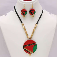 Thumbnail for Terracotta Golden Beads Multi Color Jewelry Set