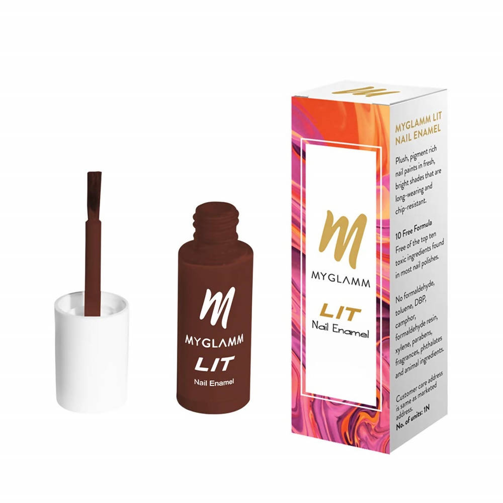 Myglamm LIT Nail Enamel - Man Eater - Pomegranate Shade (7 Ml) - Distacart