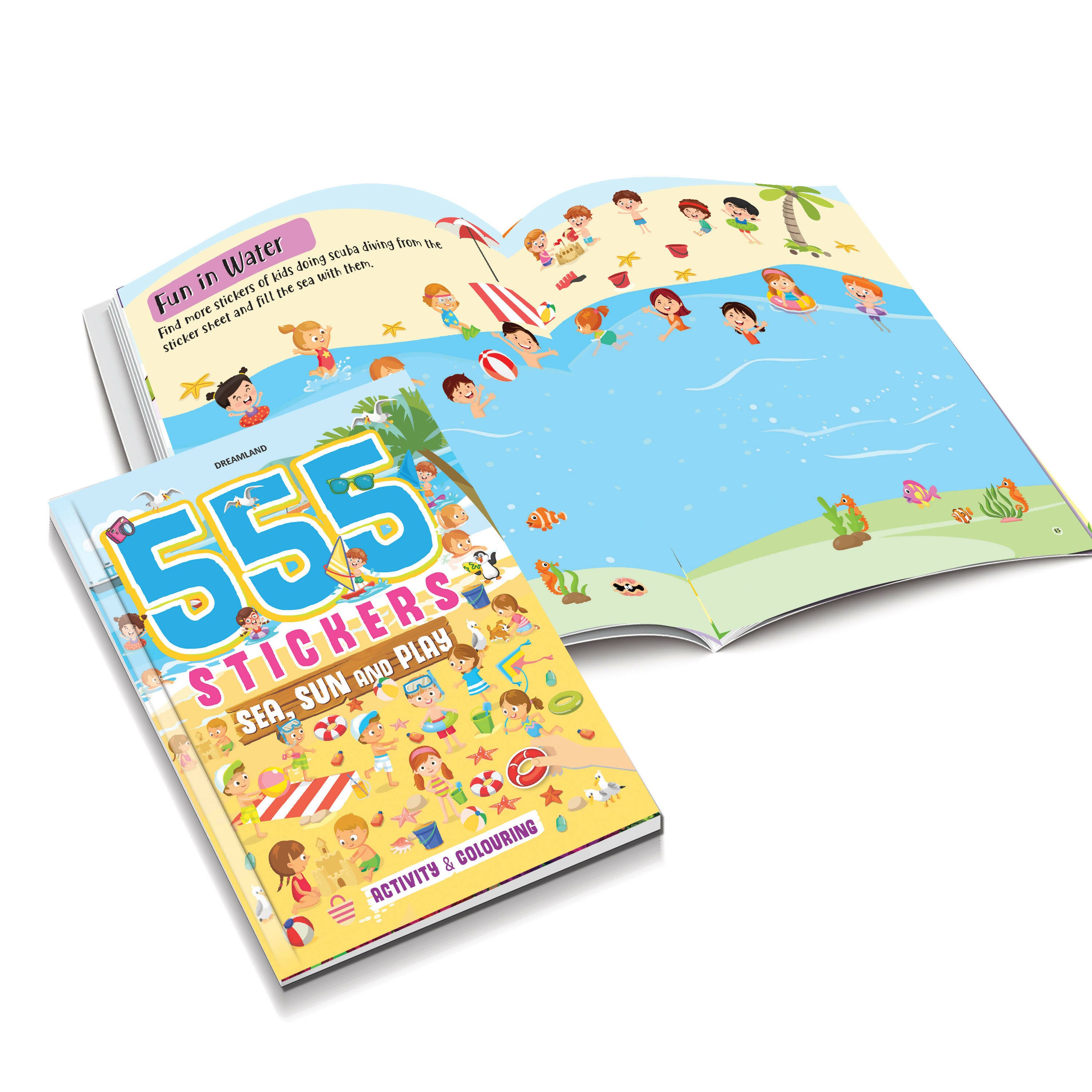 Dreamland 555 Stickers and Activity Books Pack -A Pack of 2 Books : Children Interactive & Activity Book - Distacart