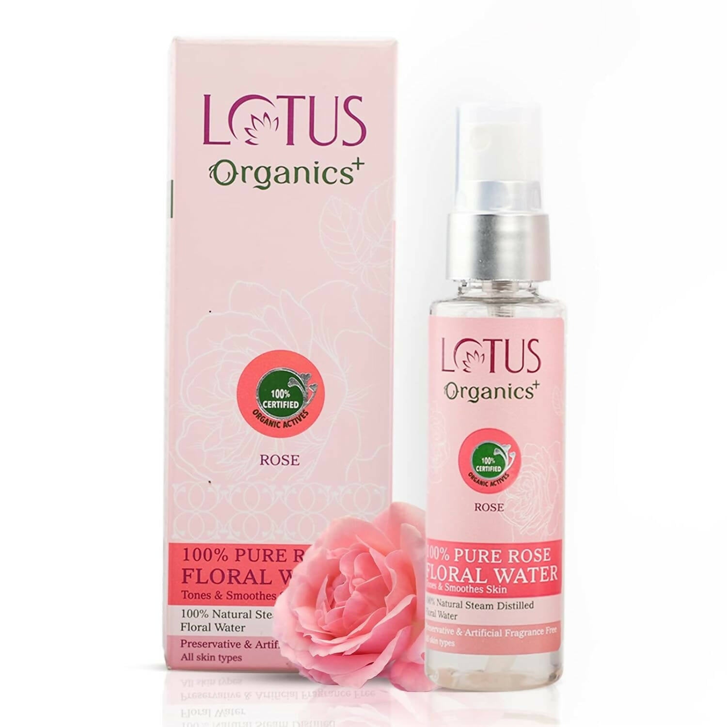 Lotus Organics+ 100% Pure Rose Floral Water - Distacart