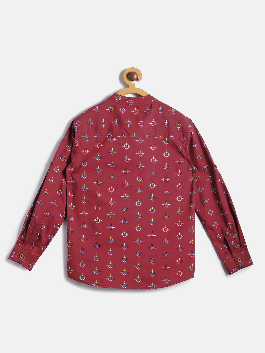 Manet Ethnic Full Sleeves Printed Shirt - Maroon - Distacart