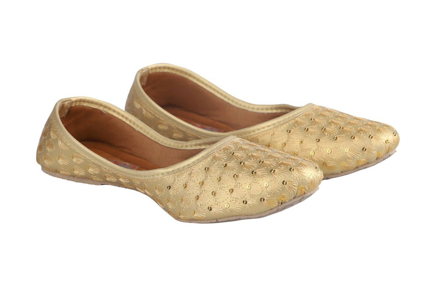 Tiny Bugs Girls Sequin Detailing Ethnic Juttis - Gold - Distacart