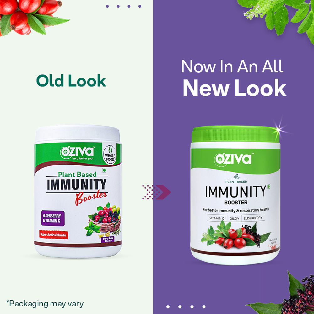 OZiva Plant Based Immunity Booster Old vs New Look 